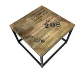 Barn Industrial Vintage Square Table with Metal Legs
